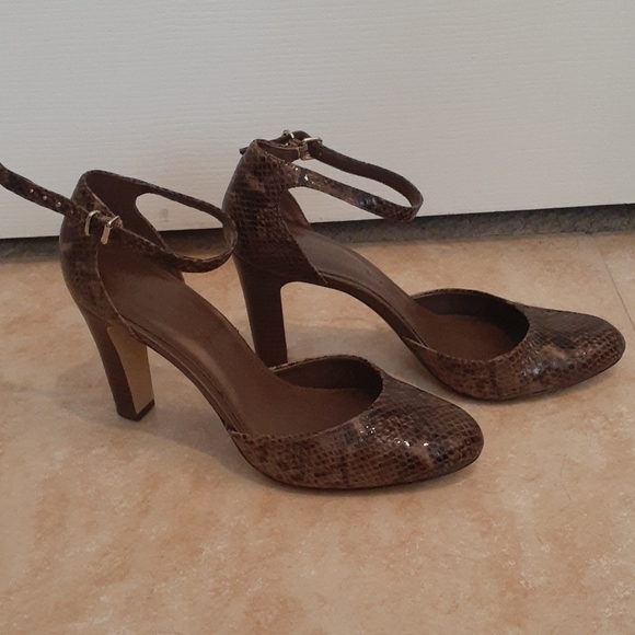 Snakeskin Ankle Strap Heels by Banana Republic - Picture 1 of 9